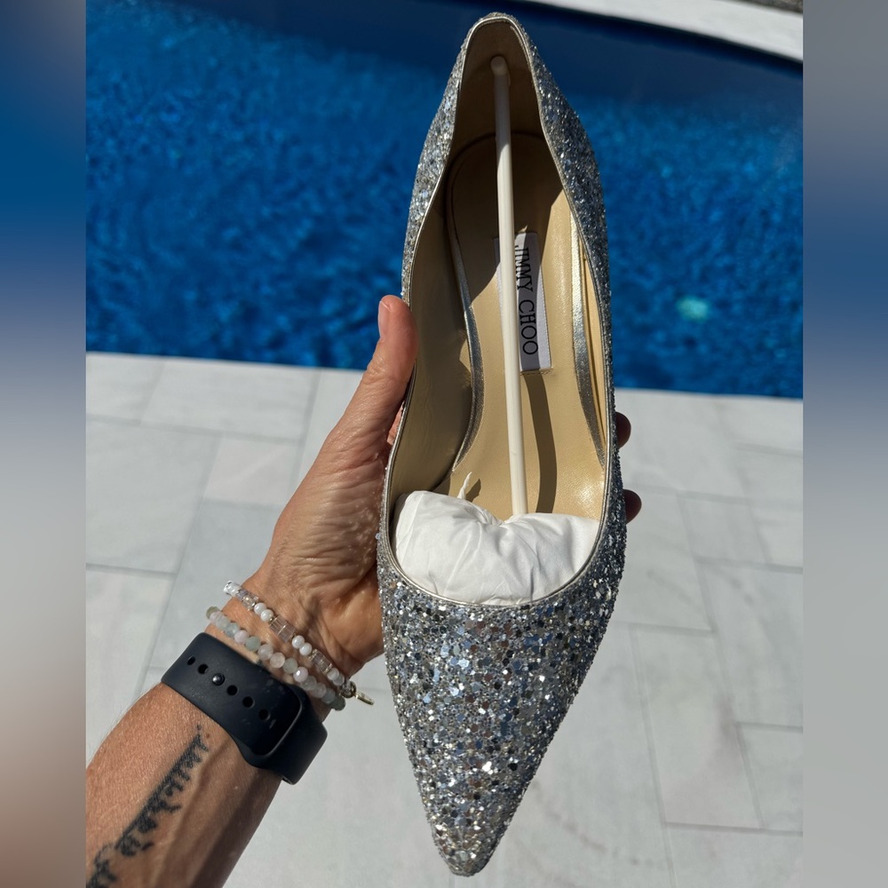 Jimmy Choo Romy 60 in Champagne Glitter SOLD OUT!!